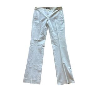 Theory Womens Cotton Straight Leg Zipper Trouser Pants Off White Size 8 Made USA